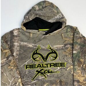 Realtree Xtra Camo Hoodie Sweatshirt Hunting Pullover Logo M Hunting Grunge Y2K